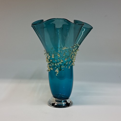 DB-858 Vase Dew Drops Teal $95 at Hunter Wolff Gallery